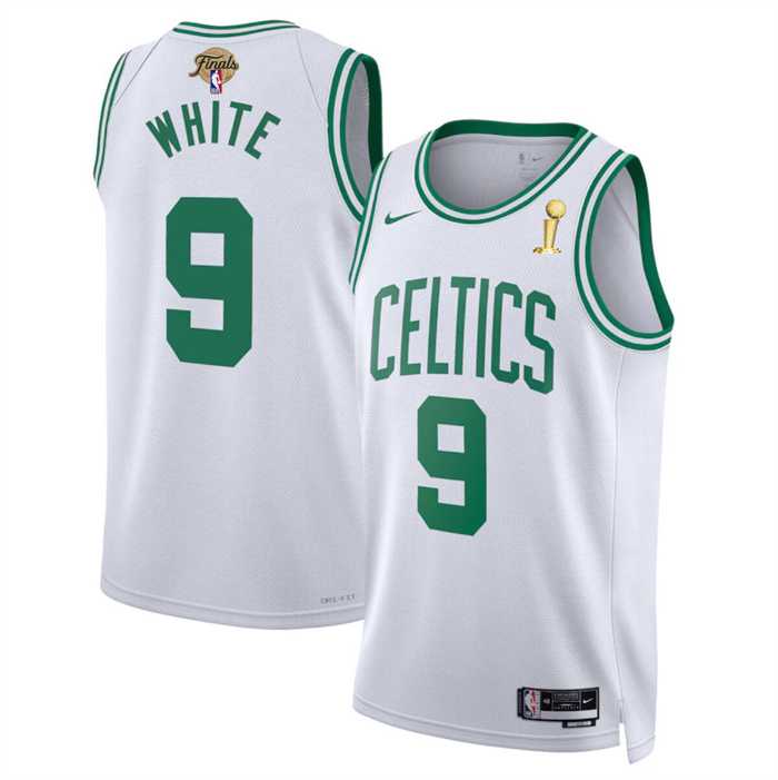 Mens Boston Celtics #9 Derrick White White 2024 Finals Champions Association Edition Stitched Basketball Jersey Dzhi